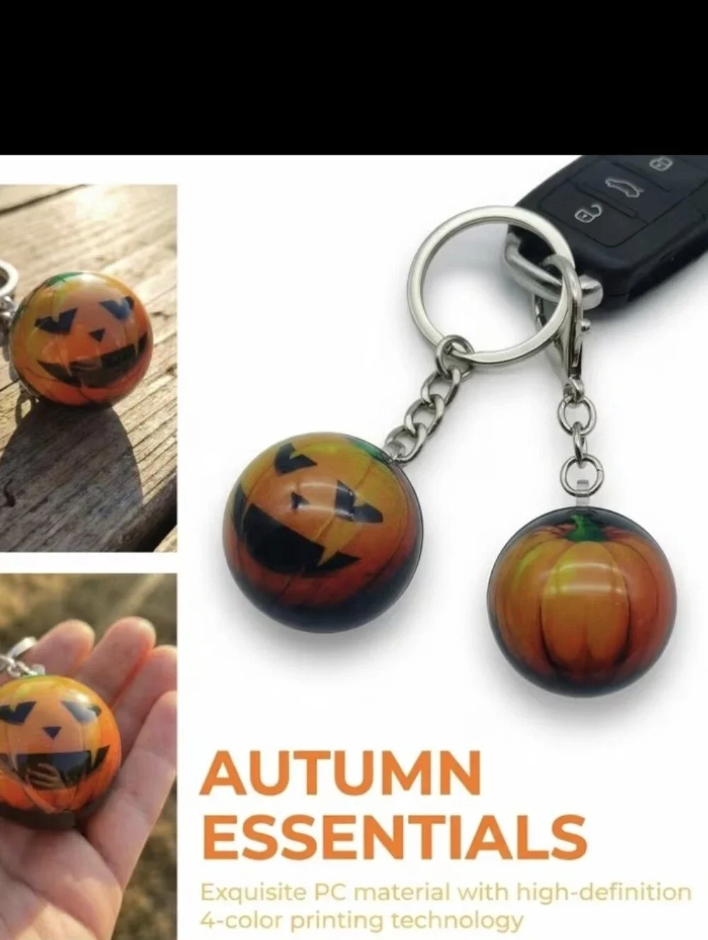 Jack O'Lantern Pumpkin Wobble Design Bag Charm/keychain NEW